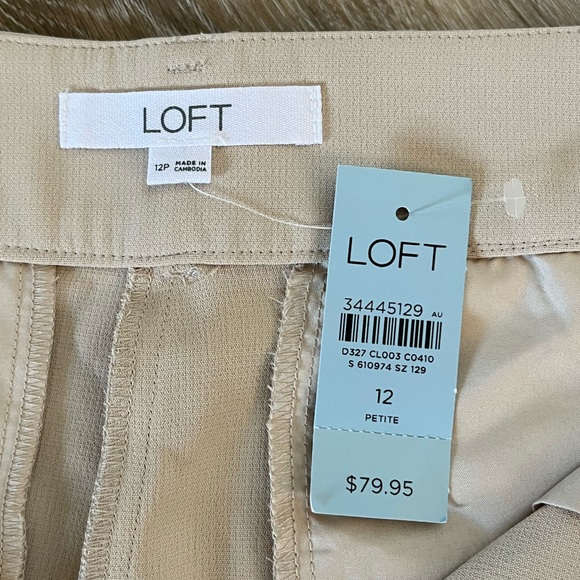 LOFT Versa Crepe Drape Pleated Relaxed Straight Pants Petite NWT - Picture 6 of 12